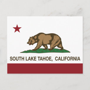 Carte Postale Drapeau d'état de Californie Lac Tahoe Sud