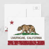 Carte Postale Drapeau d'État de Californie Livermore (Devant / Derrière)