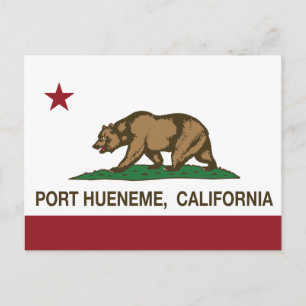 Carte Postale Drapeau d'État de Californie Port Hueneme