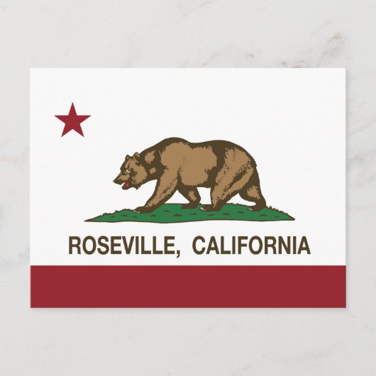 Carte Postale Drapeau d'État de Californie Roseville (Devant)