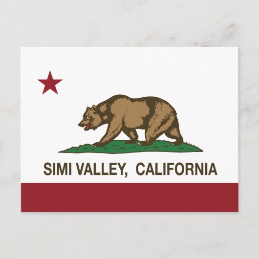 Carte Postale Drapeau d'État de Californie Simi Valley (Devant)