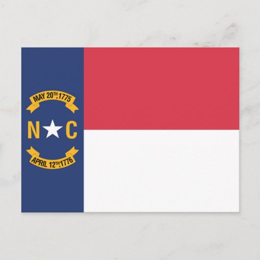 Carte Postale Drapeau d'État de Caroline du Nord, États-Unis (Devant)