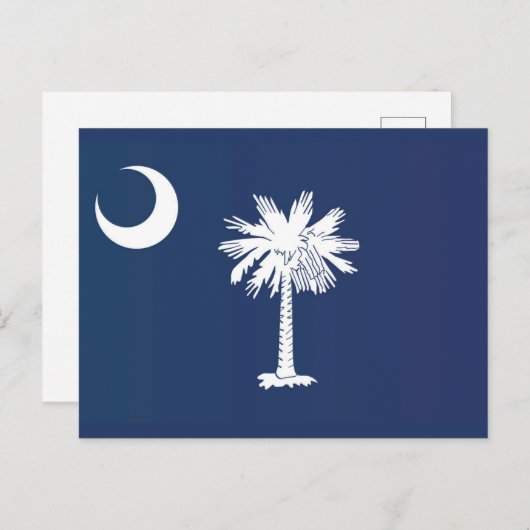 Carte Postale Drapeau d'État de Caroline du Sud, États-Unis (Devant / Derrière)