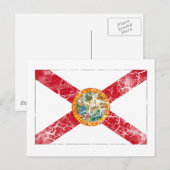 Carte Postale Drapeau d'État de Floride Vintage (Devant / Derrière)