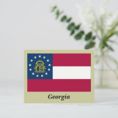 Carte Postale Drapeau d'état de la Géorgie (Debout devant)