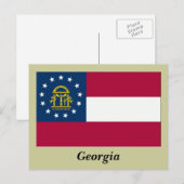 Carte Postale Drapeau d'état de la Géorgie (Devant / Derrière)
