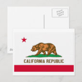 Carte Postale Drapeau d'État de la République de Californie (Devant / Derrière)