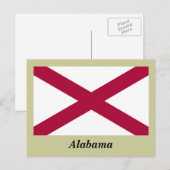 Carte Postale Drapeau d'État de l'Alabama (Devant / Derrière)