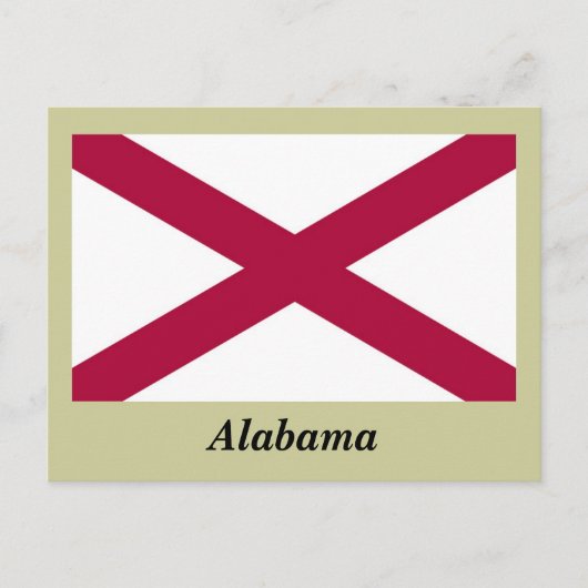 Carte Postale Drapeau d'État de l'Alabama (Devant)