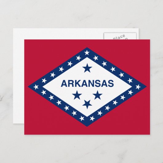 Carte Postale Drapeau d'État de l'Arkansas (Devant / Derrière)