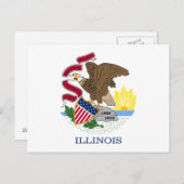 Carte Postale Drapeau d'état de l'Illinois (Devant / Derrière)