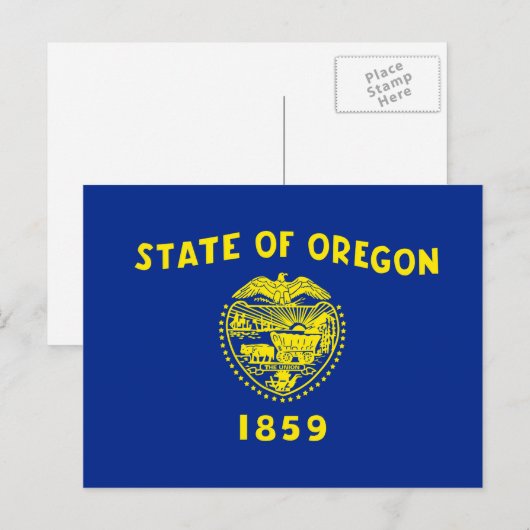 Carte Postale Drapeau d'État de l'Oregon (Devant / Derrière)