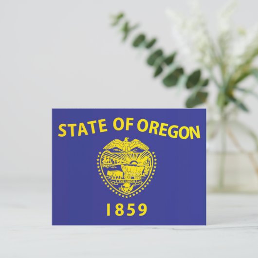 Carte Postale Drapeau d'État de l'Oregon, États-Unis (Debout devant)