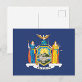 Carte Postale Drapeau d'État de New York, États-Unis (Devant / Derrière)