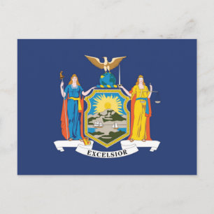 Carte Postale Drapeau d'État de New York, États-Unis