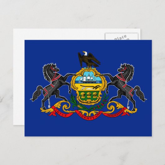 Carte Postale Drapeau d'État de Pennsylvanie (Devant / Derrière)