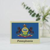 Carte Postale Drapeau d'État de Pennsylvanie (Debout devant)
