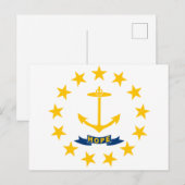 Carte Postale Drapeau d'État de Rhode Island (Devant / Derrière)