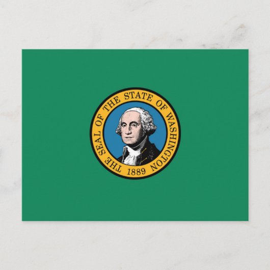 Carte Postale Drapeau d'État de Washington, États-Unis (Devant)