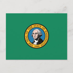 Carte Postale Drapeau d'État de Washington, États-Unis