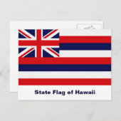 Carte Postale Drapeau d'État d'Hawaii (Devant / Derrière)