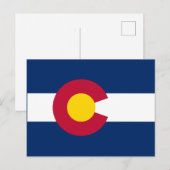 Carte Postale Drapeau d'Etat du Colorado (Devant / Derrière)
