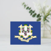 Carte Postale Drapeau d'État du Connecticut (Debout devant)