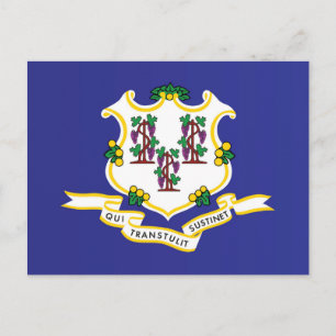 Carte Postale Drapeau d'État du Connecticut, États-Unis