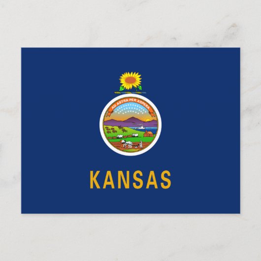 Carte Postale Drapeau d'État du Kansas (Devant)