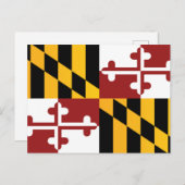 Carte Postale Drapeau d'État du Maryland (États-Unis) (Devant / Derrière)