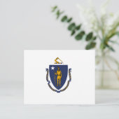 Carte Postale Drapeau d'État du Massachusetts (Debout devant)