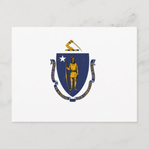 Carte Postale Drapeau d'État du Massachusetts