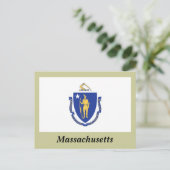 Carte Postale Drapeau d'État du Massachusetts (Debout devant)