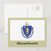 Carte Postale Drapeau d'État du Massachusetts (Devant / Derrière)