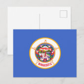 Carte Postale Drapeau d'État du Minnesota (Devant / Derrière)