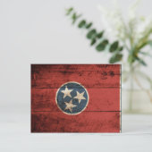 Carte Postale Drapeau d'état du Tennessee sur le vieux grain de  (Debout devant)