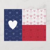 Carte Postale Drapeau d'état du Texas à motifs cardiaques (Devant)