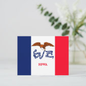 Carte Postale Drapeau d'État Iowa (Debout devant)