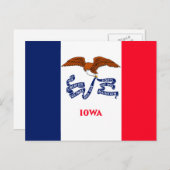 Carte Postale Drapeau d'État Iowa (Devant / Derrière)