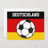CARTE POSTALE DRAPEAU DEUTSCHLAND | FOOTBALL (Devant / Derrière)