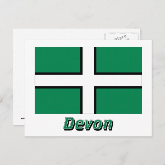 Carte Postale Drapeau Devon avec nom (Devant / Derrière)
