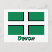 Carte Postale Drapeau Devon avec nom (Devant)