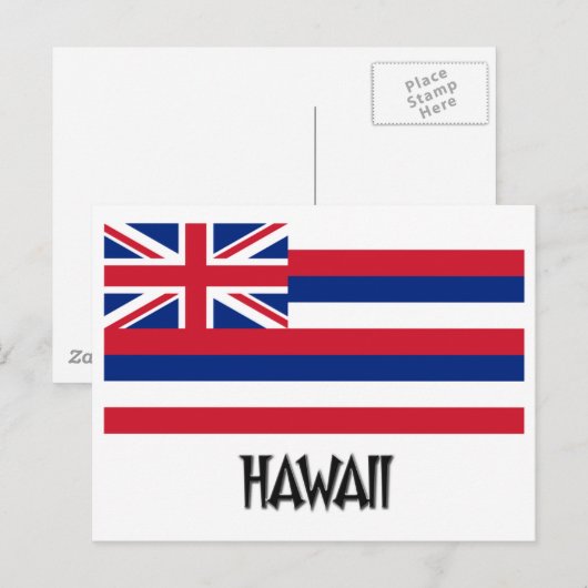 Carte Postale Drapeau d'Hawaii (Devant / Derrière)