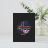 Carte Postale Drapeau d'Islande (Debout devant)
