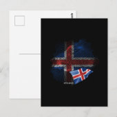 Carte Postale Drapeau d'Islande (Devant / Derrière)