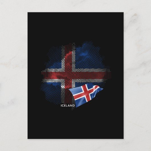 Carte Postale Drapeau d'Islande (Devant)