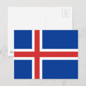 Carte Postale Drapeau d'Islande (Devant / Derrière)
