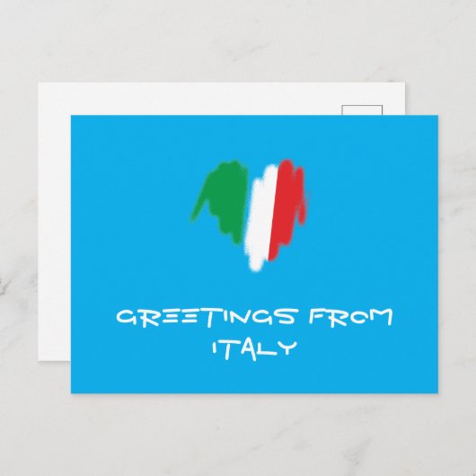 Carte Postale Drapeau distinctif Couleurs italiennes Graffiti Co (Devant / Derrière)