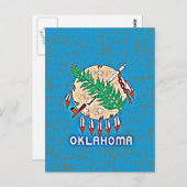 CARTE POSTALE DRAPEAU D'OKLAHOMA (Devant / Derrière)