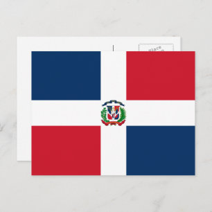 Carte Postale Drapeau dominicain, Drapeau de la République Domin